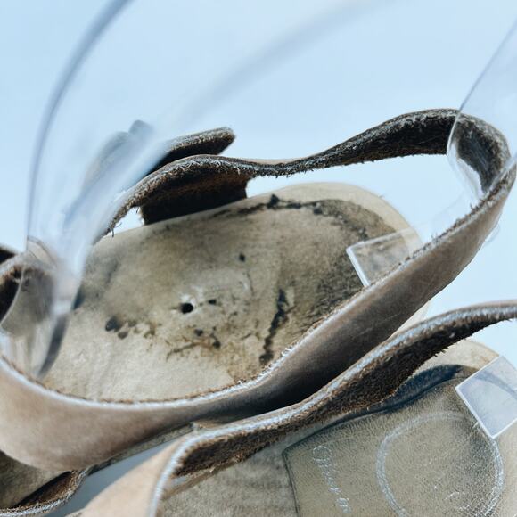 No. 6 Woven Leather Wooden Clogs Heels Sandal Beige 7 Tan Natural 37 Ankle Strap - Picture 11 of 14